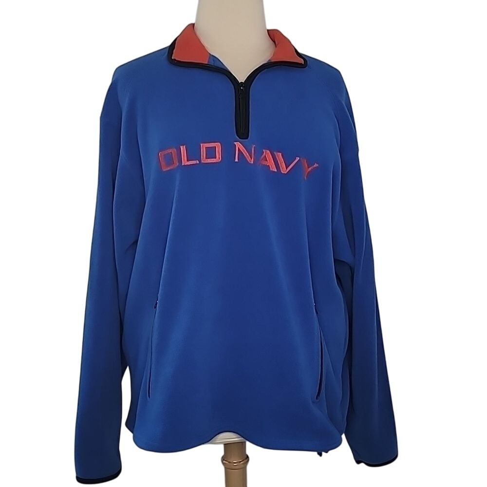 Old‎ Navy Blue & Orange 1/4 Zip Pullover